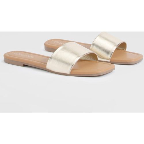 Metallic Minimal Mule Sandals - boohoo - Modalova