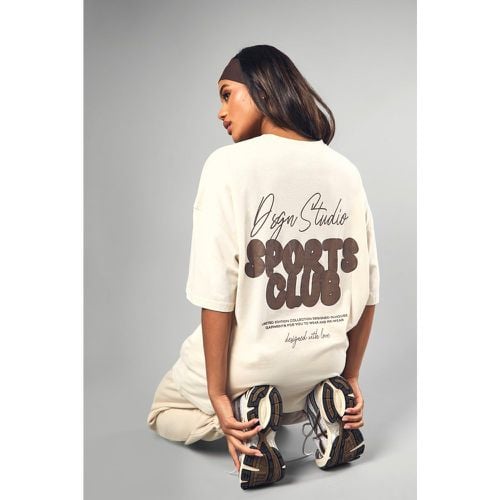 Camiseta Oversize Con Eslogan Dsgn Studio - boohoo - Modalova