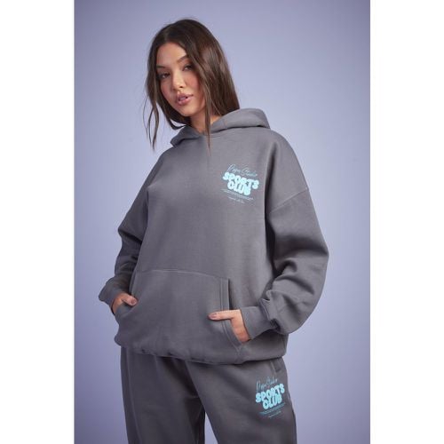 Felpa oversize con slogan Dsgn Studio Sports e cappuccio - boohoo - Modalova