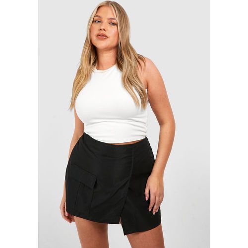 Falda Pantalón Plus Cargo, Negro - boohoo - Modalova