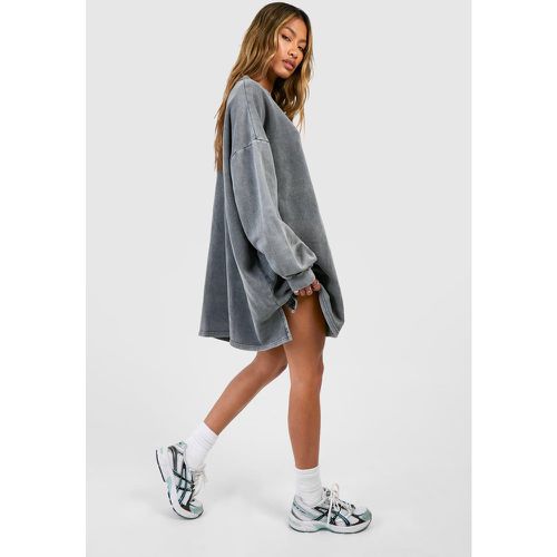 Vestido Sudadera Oversize Con Lavado De Ácido - boohoo - Modalova