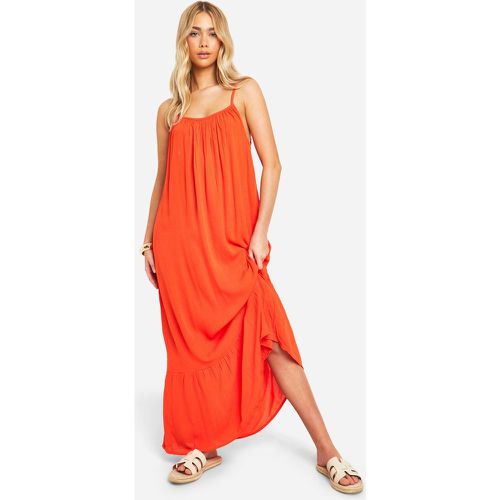 Vestito maxi effetto crespo con spalline - boohoo - Modalova