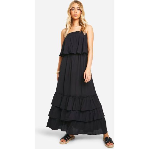 Vestido Maxi Palabra De Honor Con Volante - boohoo - Modalova