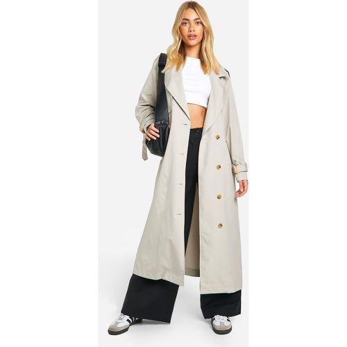 Gabardina Oversize Midaxi, Gris - boohoo - Modalova