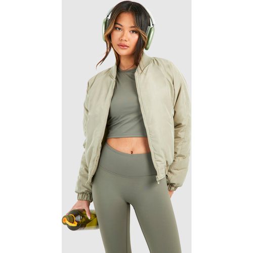 Chaqueta Bomber Crop, Verde - boohoo - Modalova