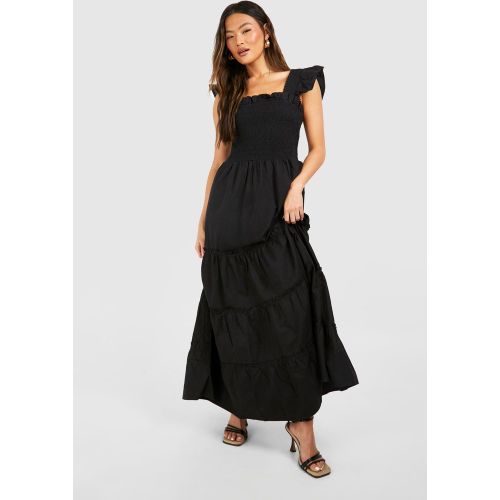 Vestito maxi in cotone con balze - boohoo - Modalova