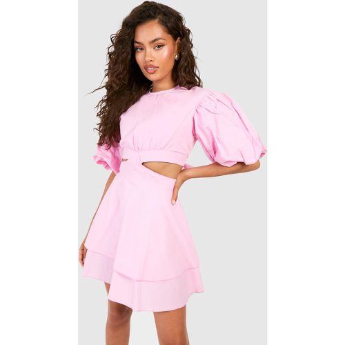 Vestido Mini Texturizado Con Mangas Abullonadas - boohoo - Modalova