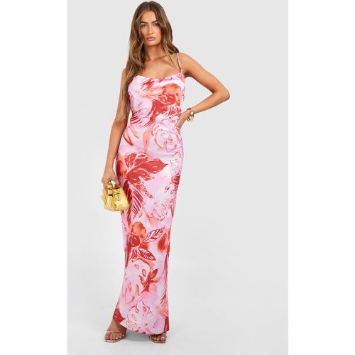 Tropical Maxi Slip Dress, Pink - boohoo - Modalova