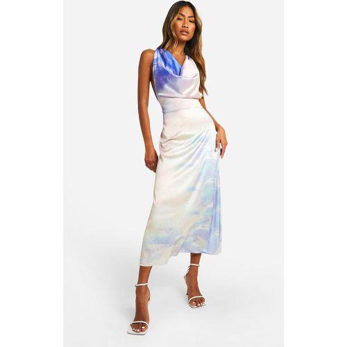 Marble Print Cowl Neck Maxi Slip Dress 1 - boohoo - Modalova