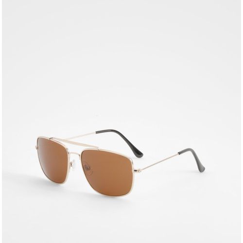 Tinted Lens Aviator Sunglasses - boohoo - Modalova