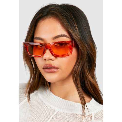 Orange Square Frame Sunglasses - boohoo - Modalova