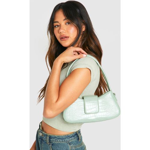 Bolso De Hombro Efecto Cocodrilo - boohoo - Modalova