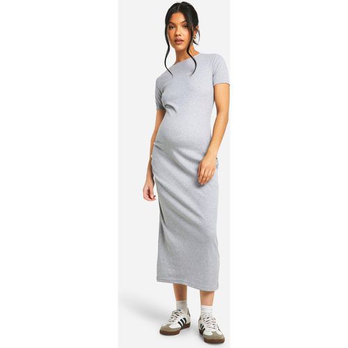 Maternity Ribbed Cap Sleeve Midaxi Dress - boohoo - Modalova