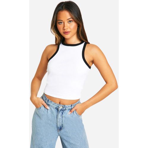 Top Crop Sin Mangas Con Escote Estilo Nadador - boohoo - Modalova