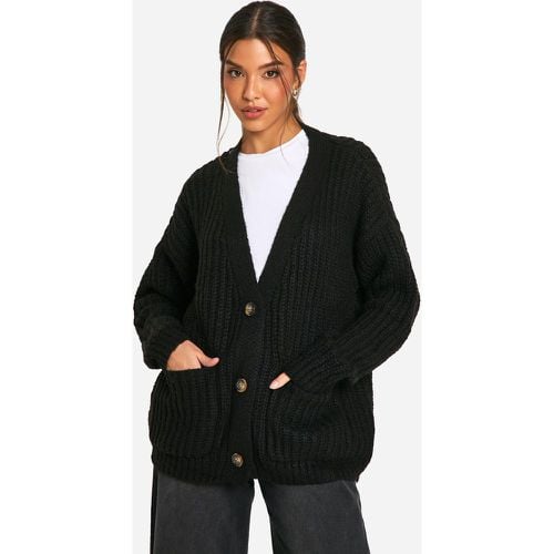 Cardigan oversize in maglia morbida spessa in taglio maschile - boohoo - Modalova