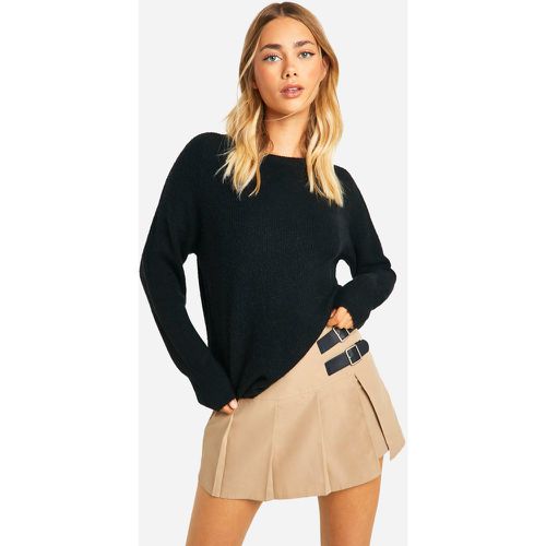 Maglione a girocollo in maglia a coste morbide - boohoo - Modalova