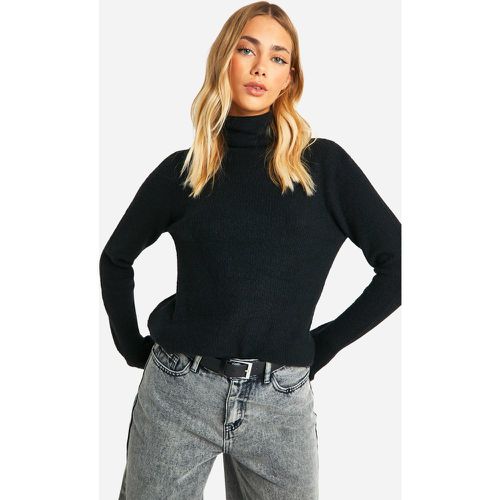 Maglione in maglia a coste morbide con collo alto - boohoo - Modalova