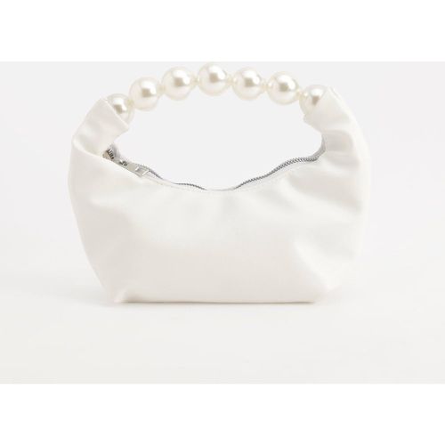 Pearl Handle Grab Bag, Bianco - boohoo - Modalova
