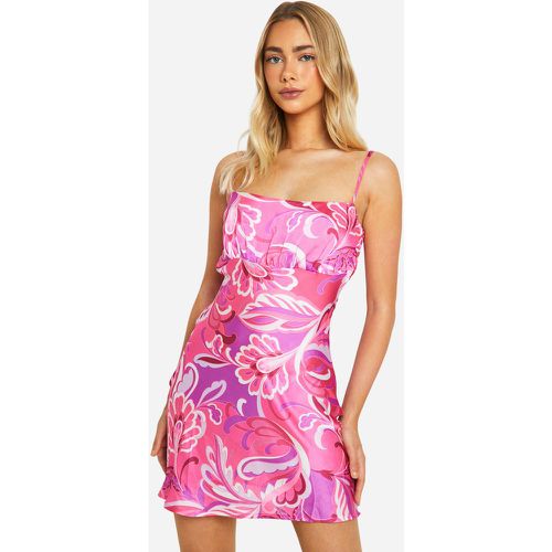 Vestido Mini De Tirantes Con Estampado Cachemira - boohoo - Modalova