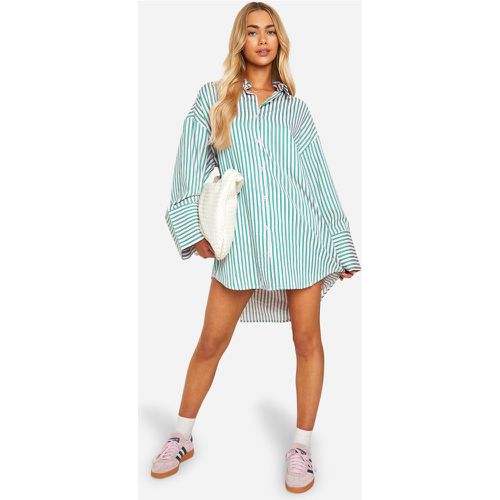 Stripe Wide Sleeve Shirt Dress - boohoo - Modalova
