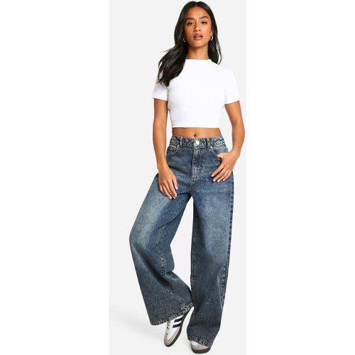 Jeans a gamba super ampia Petite Basics a vita alta - boohoo - Modalova