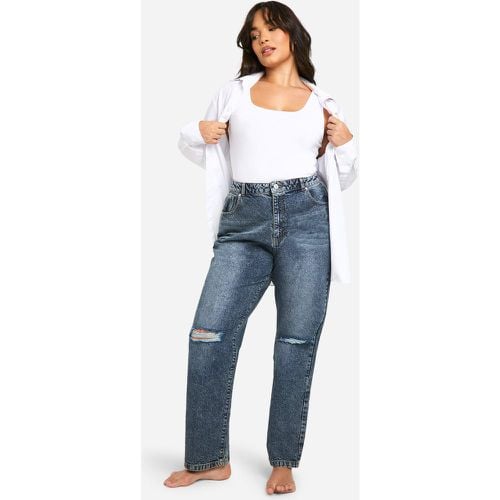 Jeans dritti Plus Size Basics a vita alta - boohoo - Modalova