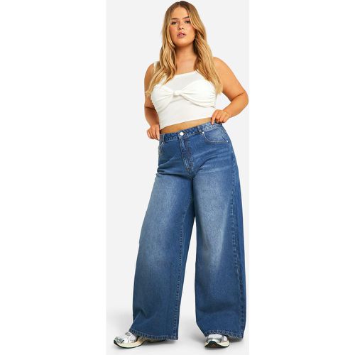 Jeans a gamba super ampia Plus Size Basics a vita alta - boohoo - Modalova