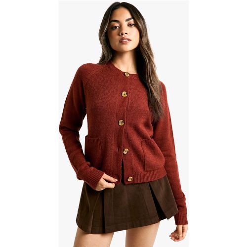 Cardigan squadrato in maglia morbida con tasche - boohoo - Modalova