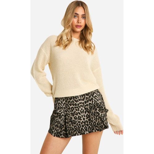 Maglione a girocollo Basic, Beige - boohoo - Modalova