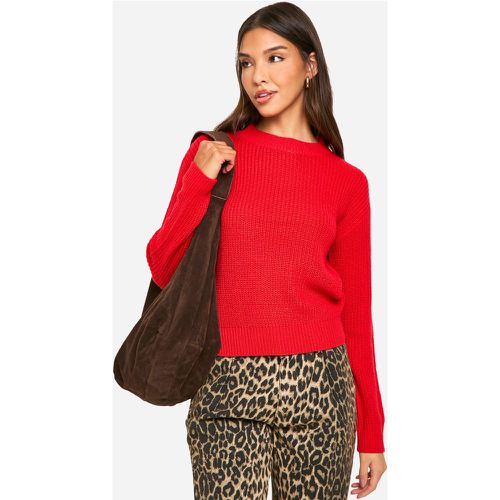 Maglione corto a girocollo Basic - boohoo - Modalova