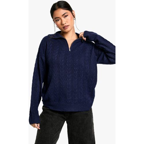 Maglione in maglia intrecciata morbida con collo a imbuto 1 - boohoo - Modalova