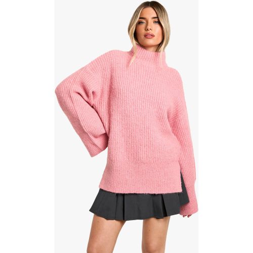 Maglione oversize in maglia a collo alto - boohoo - Modalova