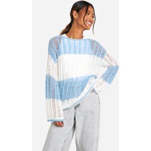 Jersey Oversize De Punto Escalonado Con Rayas - boohoo - Modalova