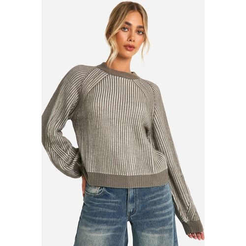 Jersey De Rayas A Dos Tonos, Gris - boohoo - Modalova