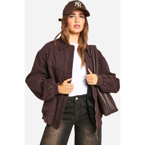 Chaqueta Bomber Oversize, Brown - boohoo - Modalova