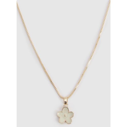 Collana con fiori smaltati, Verde - boohoo - Modalova