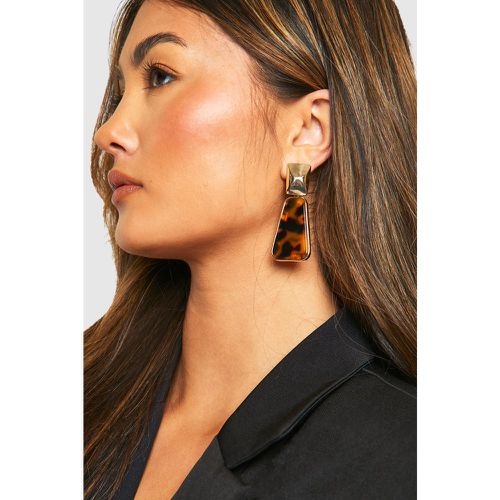 Tortoise Shell Drop Earrings - boohoo - Modalova