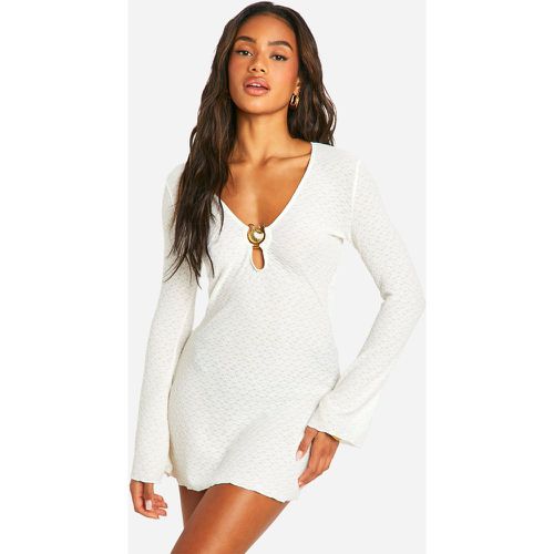 Shell Trim Crinkle Beach Mini Dress - boohoo - Modalova