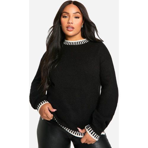 Maglione Plus Size Premium con finiture a contrasto - boohoo - Modalova