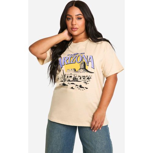 Camiseta Plus Oversize Con Estampado De Arizona - boohoo - Modalova