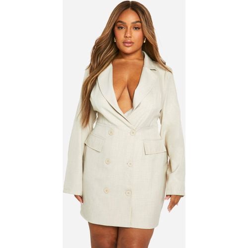 Vestito Blazer Plus Size a doppiopetto in mélange - boohoo - Modalova