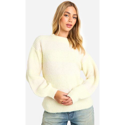 Maglione a girocollo oversize in maglia a righe - boohoo - Modalova