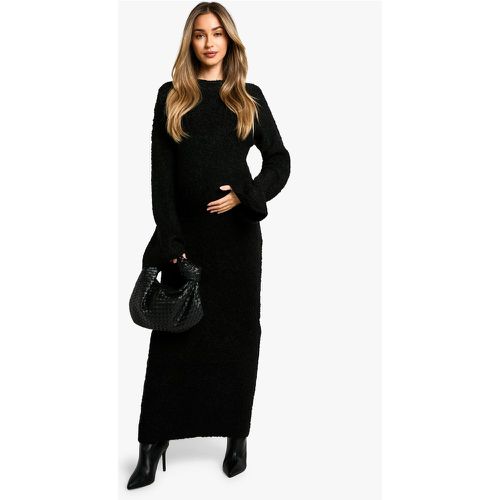 Vestito maxi Premaman in maglia in pile borg con maniche svasate - boohoo - Modalova