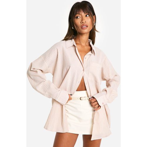 Camisa Oversize De Rayas Finas - boohoo - Modalova