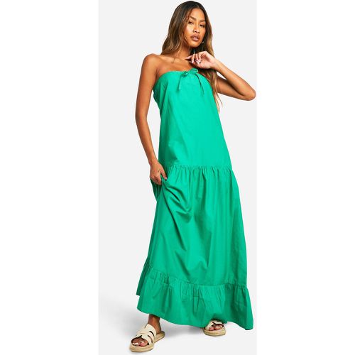 Vestito maxi a fascia in cotone popeline con maniche ampie - boohoo - Modalova