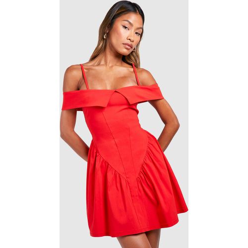 Vestido Mini Estilo Mesonera Con Hombros Descubiertos - boohoo - Modalova