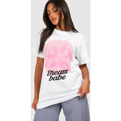 T-shirt oversize in cotone con stampa Dream Babe - boohoo - Modalova