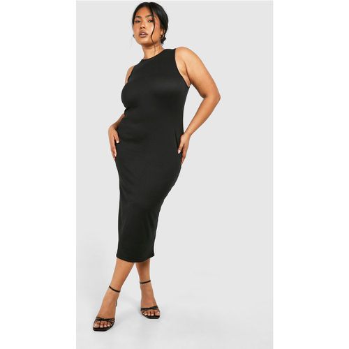 Vestito midi Plus Size super morbido con scollo a vogatore - boohoo - Modalova