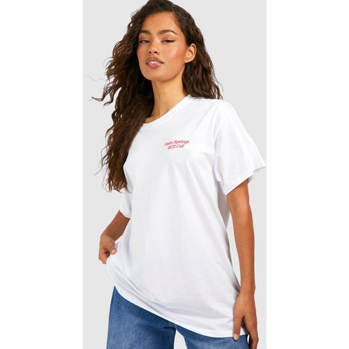 Camiseta Oversize De Algodón Con Estampado De Palm Springs En El Pecho - boohoo - Modalova