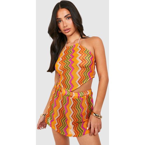 Minifalda Petite Para La Playa En Zigzag - boohoo - Modalova